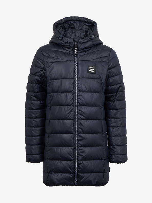 Sam 73 Tmavomodrý detský prešívaný kabát s kapucňou SAM 73 Nadine