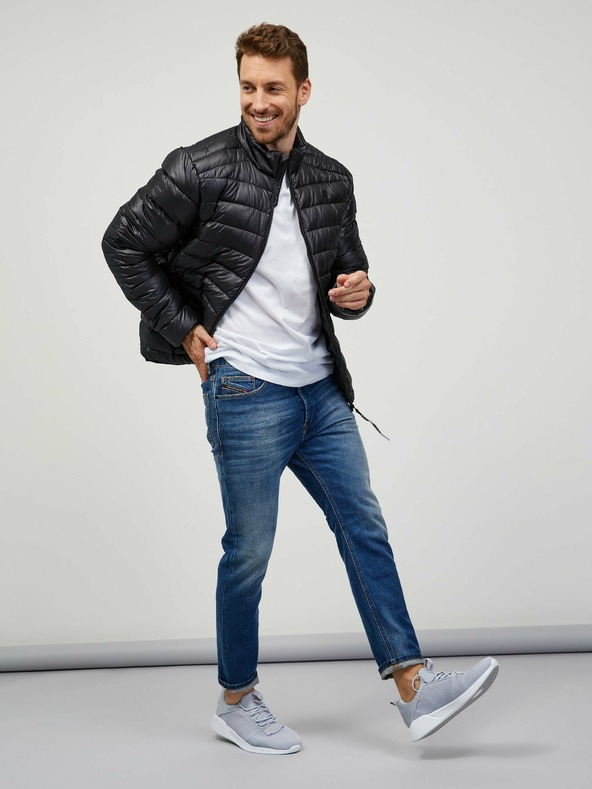 Sam 73 Čierna pánska prešívaná bunda SAM 73 Otto