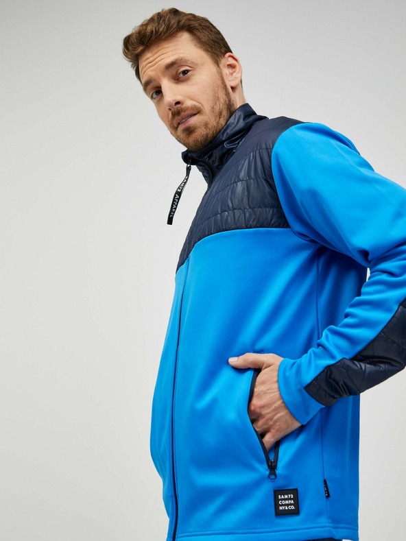 Sam 73 Modrá pánska mikina na zips SAM 73 Judin