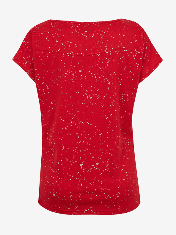 Sam 73 Červené dámske vzorované tričko SAM 73 Heqa