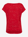 Sam 73 Červené dámske vzorované tričko SAM 73 Heqa