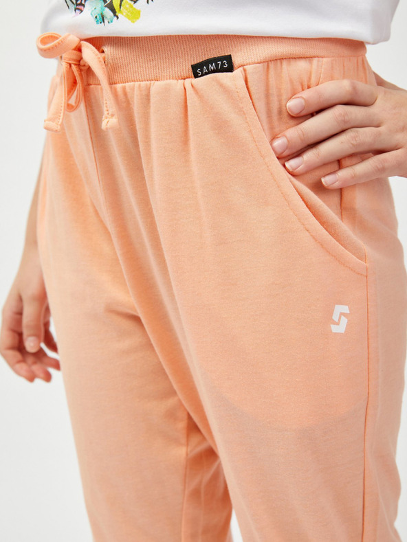 Sam 73 Marhuľové dievčenské trojštvrťové tepláky SAM73 Rudolph