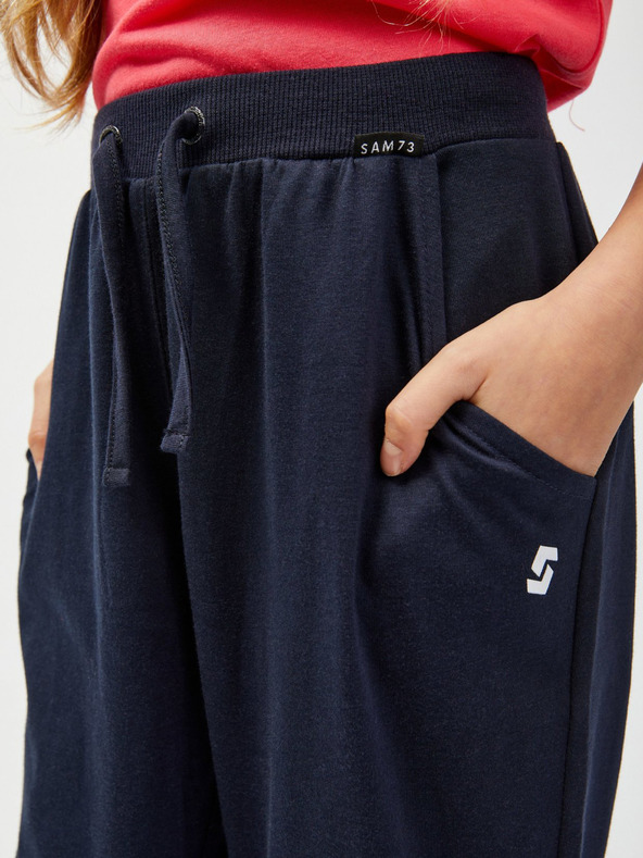 Sam 73 Tmavomodré dievčenské trojštvrťové tepláky SAM73 Rudolph