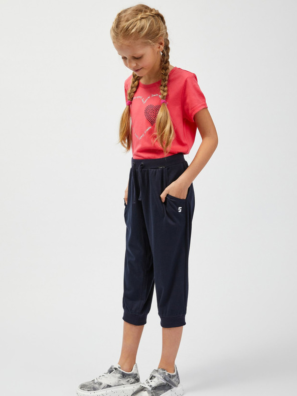Sam 73 Tmavomodré dievčenské trojštvrťové tepláky SAM73 Rudolph