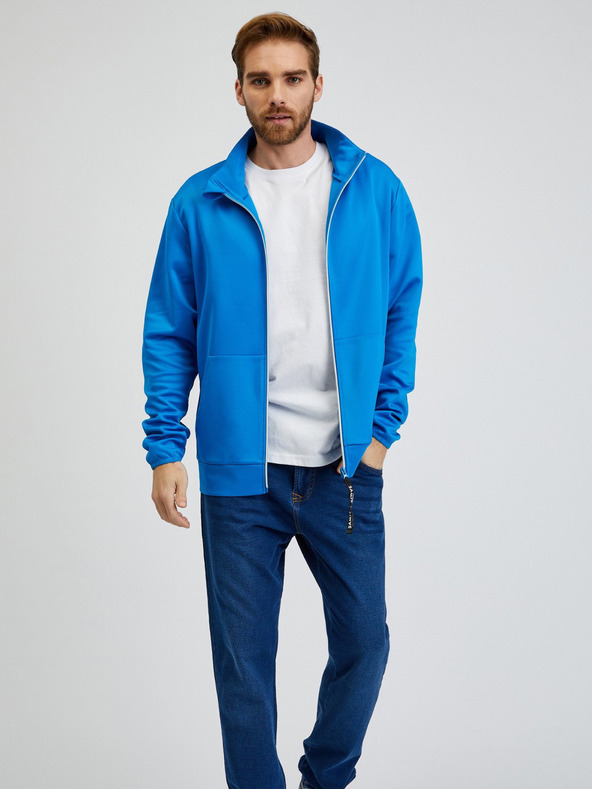 Sam 73 Modrá pánska mikina na zips SAM73 Stephen