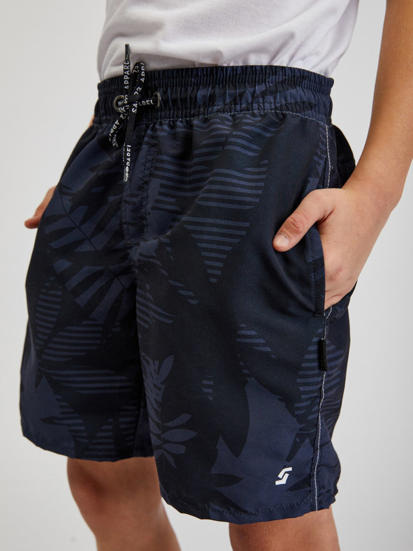 Sam 73 Tmavomodré chlapčenské vzorované plavky SAM73 Sanjeev