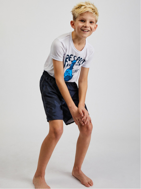 Sam 73 Tmavomodré chlapčenské vzorované plavky SAM73 Sanjeev