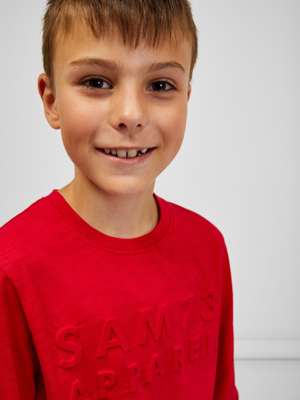 Sam 73 Červené chlapčenské tričko s dlhým rukávom SAM 73 Celdor