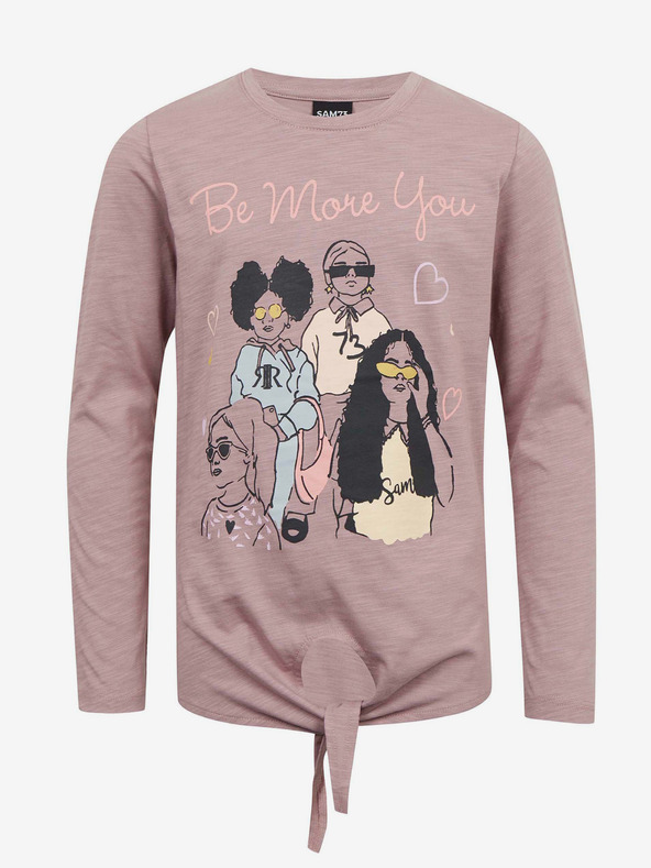 Sam 73 Staroružové dievčenské tričko s dlhým rukávom SAM 73 Vadania