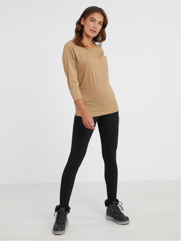 Sam 73 Svetlohnedé dámske tričko SAM 73 Selma