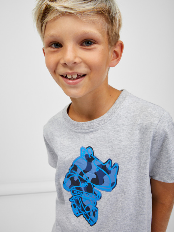 Sam 73 Svetlosivé chlapčenské pruhované tričko SAM 73 Silaqui