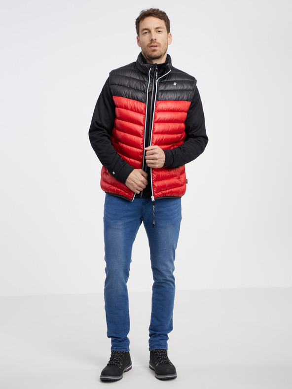 Sam 73 Čierno-červená pánska prešívaná vesta SAM 73 Potter