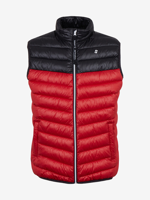 Sam 73 Čierno-červená pánska prešívaná vesta SAM 73 Potter