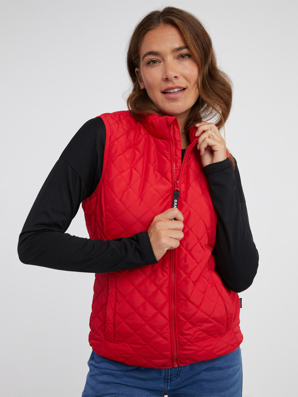 Sam 73 Červená dámska prešívaná mikina SAM 73 Pictor