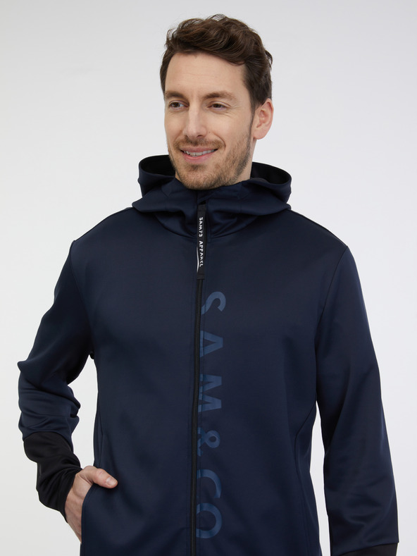 Sam 73 Tmavomodrá pánska mikina so zipsom SAM 73 Emanuel