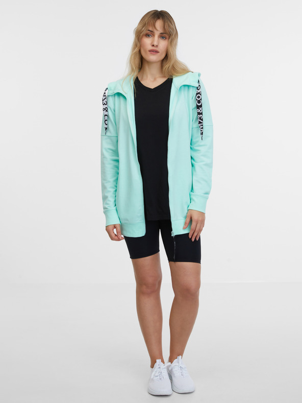 Sam 73 Tyrkysová dámska mikina na zips s kapucňou SAM 73 Lisa