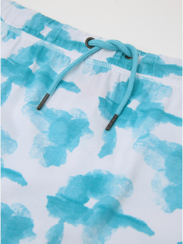 Sam 73 Biela a tyrkysová dievčenská vzorovaná sukňa SAM 73