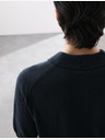 Marks & Spencer Pletená polokošeľa z čistej extra jemnej merino vlny Marks & Spencer námornícka modrá