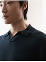 Marks & Spencer Pletená polokošeľa z čistej extra jemnej merino vlny Marks & Spencer námornícka modrá