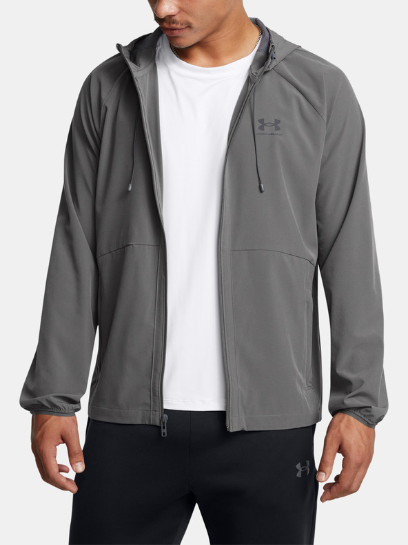 Under Armour Pánska bunda Under Armour UA Stretch Wvn WindbreakerEU-GRY