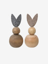 Kaemingk Súprava dvoch drevených dekorácií v tvare zajaca Kaemingk (2 ks)