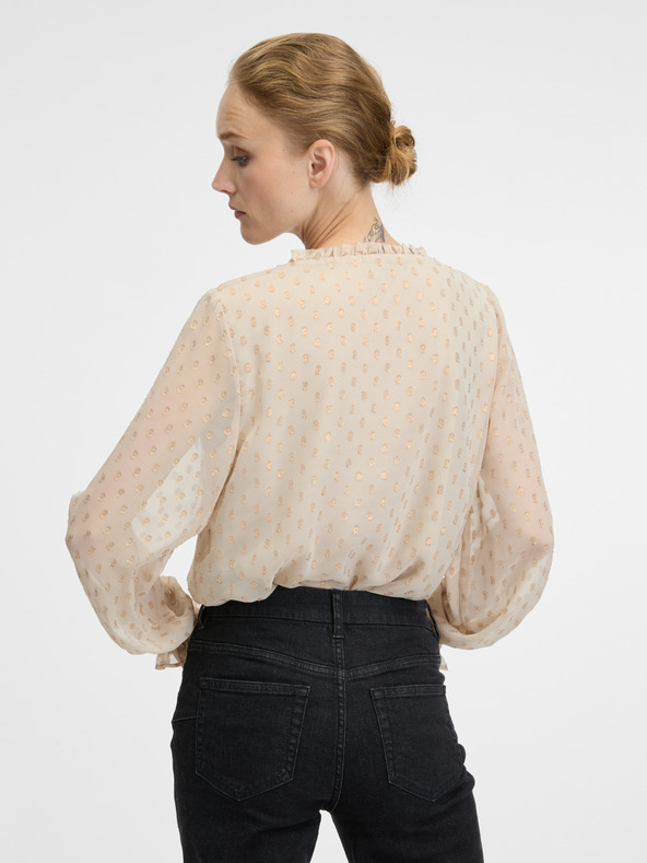 Orsay Béžová dámska blúzka s dlhým rukávom ORSAY