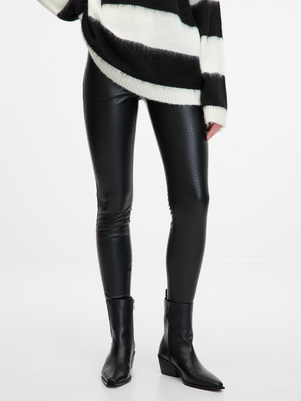 Orsay Čierne dámske vzorované legíny ORSAY