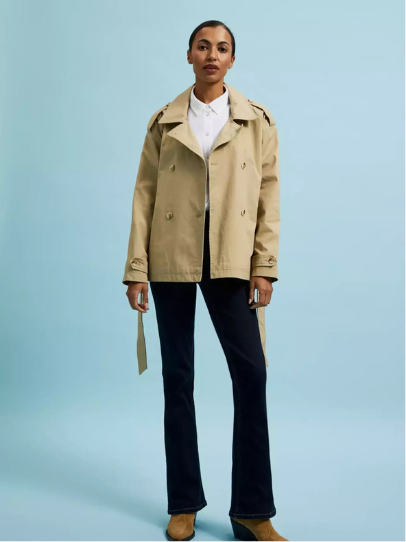 Moodo Béžový dámsky krátky kabát Moodo