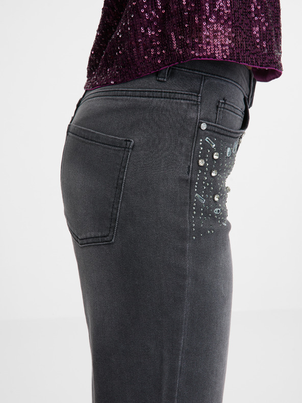 Orsay Tmavosivé dámske wide leg džínsy ORSAY