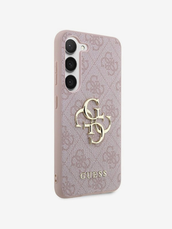 Guess PU 4G Metal Logo Zadní Kryt pro Samsung Galaxy A55 5G Pink Obal na telefón