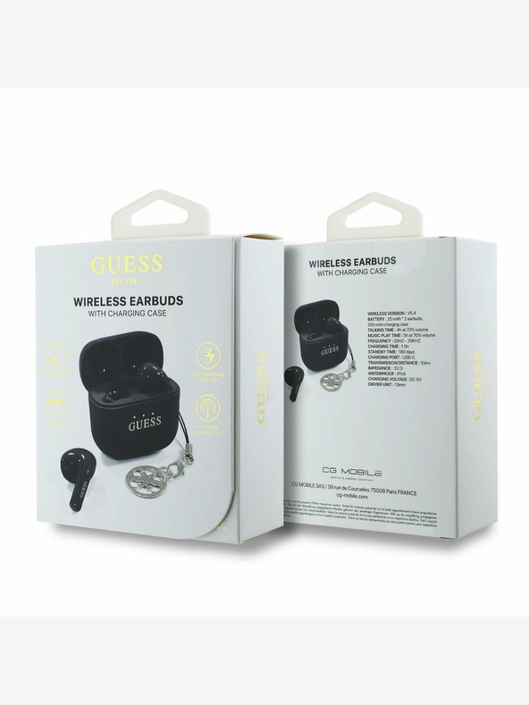 Guess Bezdrôtové slúchadlá čierne Guess Classic