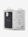 Guess Guess PU kožený 4G farebný prsteň MagSafe zadný kryt pre iPhone 15 Pro Max čierny