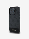 Guess Guess PU 4G zadný kryt s prúžkom pre iPhone 16 Pro Max sivý