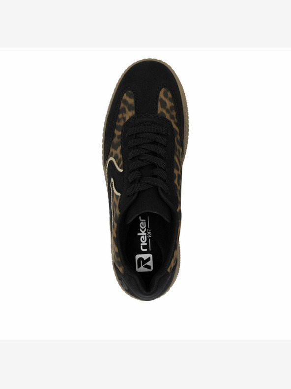 Rieker Čiernohnedé dámske vzorované tenisky Rieker