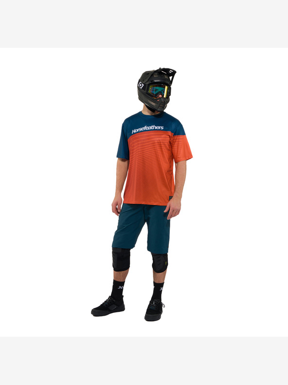 Horsefeathers Cyklistický dres Quantum - petrol/burnt orange HORSEFEATHERS