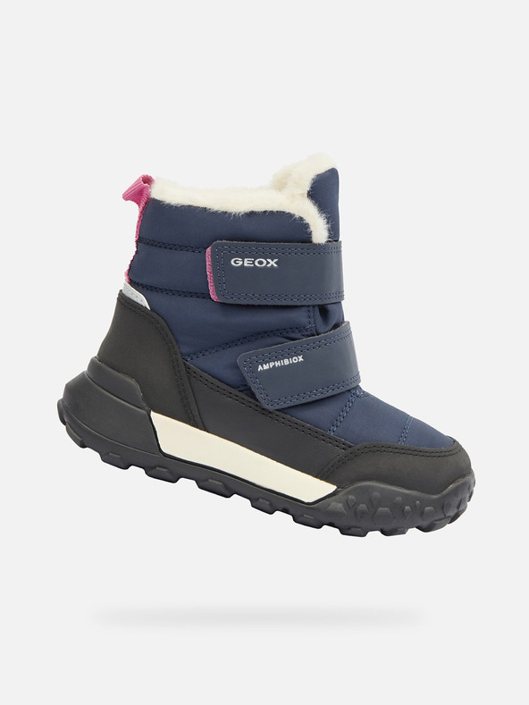 Geox Tmavomodrá dievčenská zimná obuv Geox Trekkyup B Ab