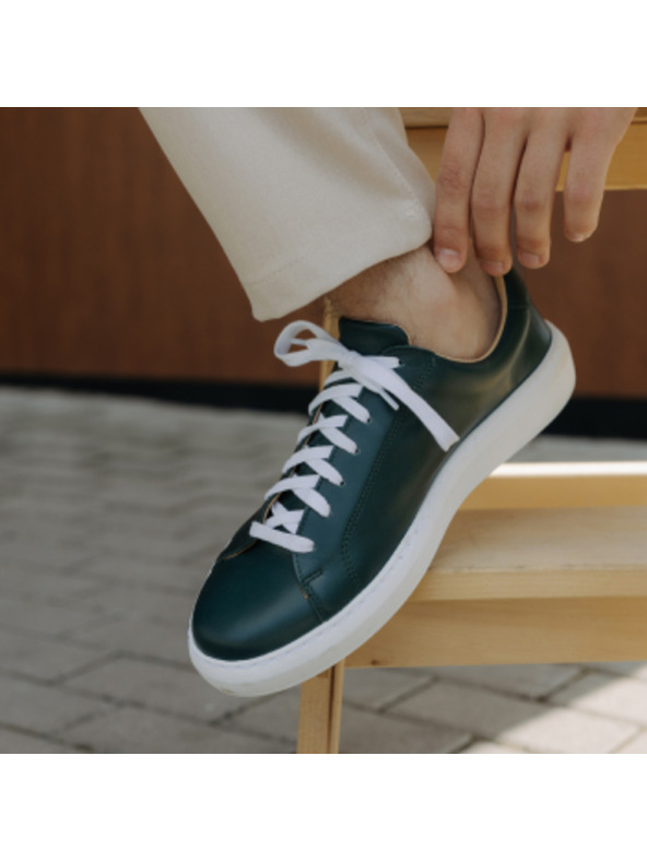 Vasky Dámske kožené tenisky / čižmy zelené českej výroby Vasky