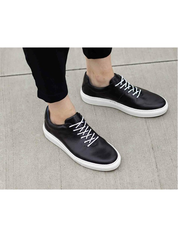 Vasky Dámske kožené tenisky / čižmy čiernobiele Vasky Teny