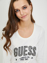 Guess Biele dámske tričko s dlhým rukávom Guess Mirela