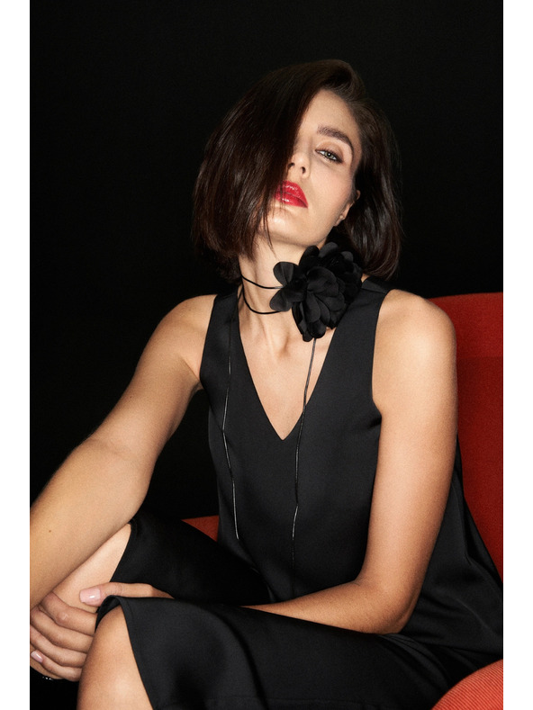 Moodo Čierny dámsky náhrdelník Moodo