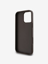 Guess Guess PU 4G zadný kryt s kovovým logom pre iPhone 16 Pro Max hnedý