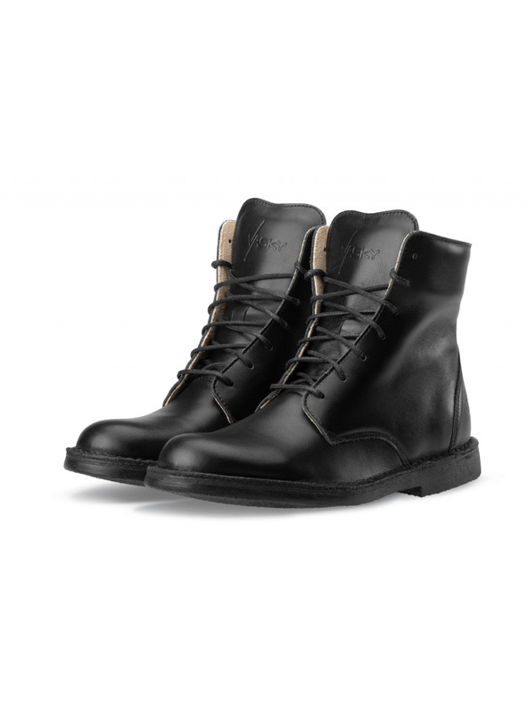Vasky Dámske kožené členkové topánky čierne - jesenné / zimné topánky, obuv Vasky Lydie