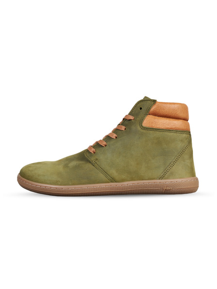 Vasky Dámske kožené barefoot zelené Vasky Terry vysoké zelené