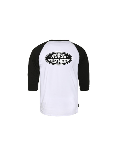 Horsefeathers Tričko Dynamo Raglan - biele/čierne HORSEFEATHERS