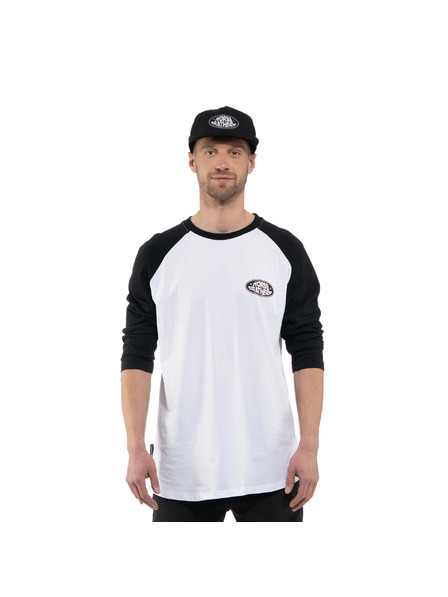 Horsefeathers Tričko Dynamo Raglan - biele/čierne HORSEFEATHERS