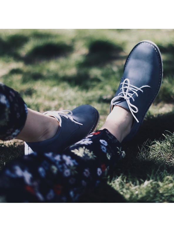 Vasky Pánske kožené poltopánky modré - jar / jeseň Vasky Derby