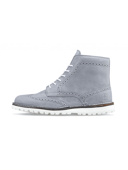 Vasky Pánske kožené členkové topánky sivé - jarné / jesenné topánky, topánky Vasky Brogue High Grey