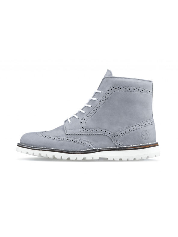 Vasky Pánske kožené členkové topánky sivé - jarné / jesenné topánky, topánky Vasky Brogue High Grey