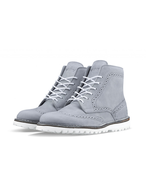 Vasky Pánske kožené členkové topánky sivé - jarné / jesenné topánky, topánky Vasky Brogue High Grey