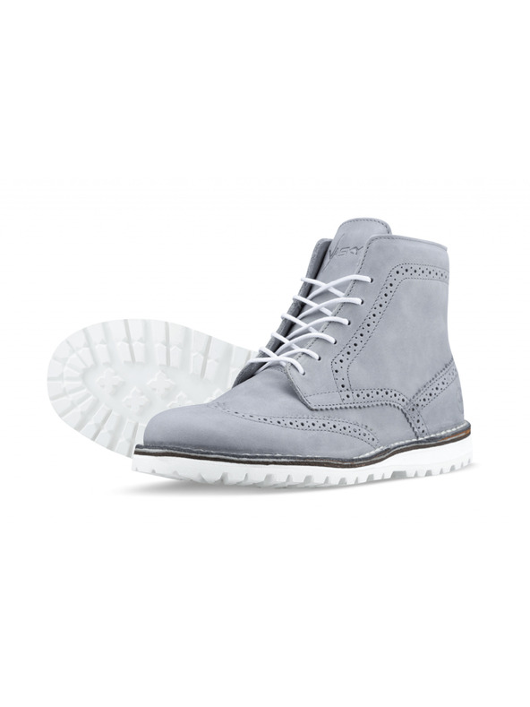 Vasky Pánske kožené členkové topánky sivé - jarné / jesenné topánky, topánky Vasky Brogue High Grey